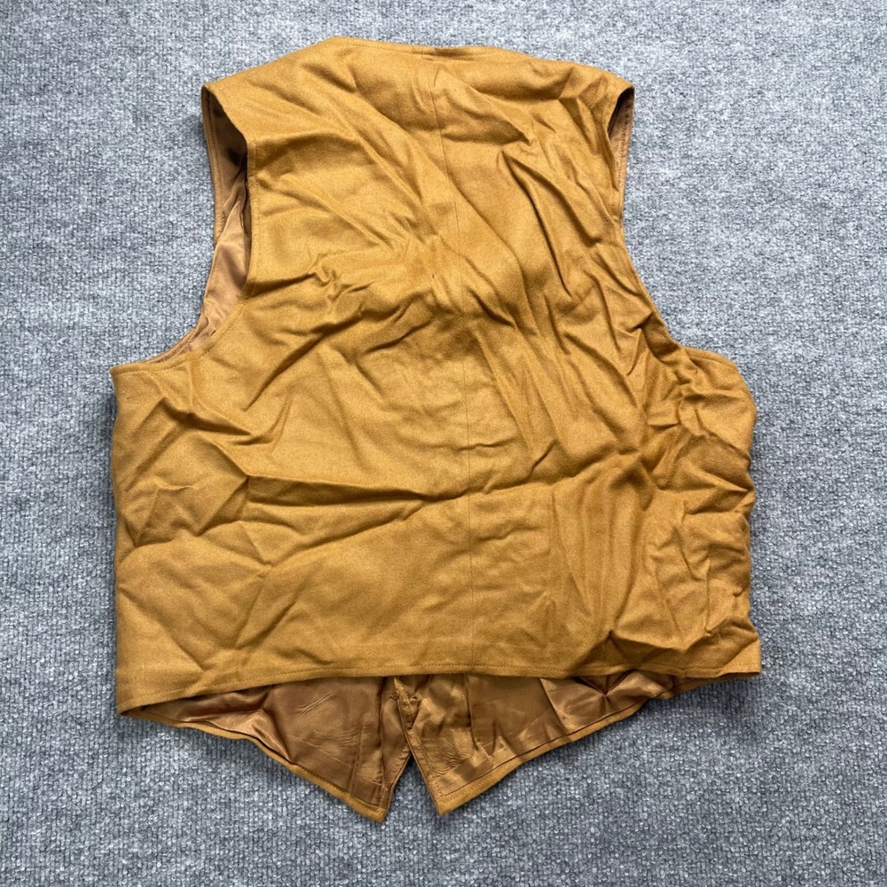 Pendleton Vintage Wool Vest Mens 44 Tan Mustard Button Front USA A200-331 - Picture 7 of 7